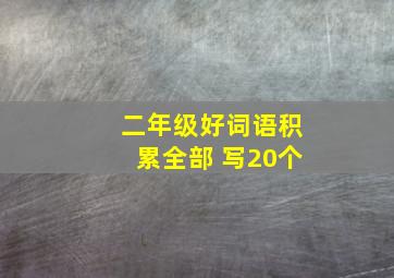 二年级好词语积累全部 写20个